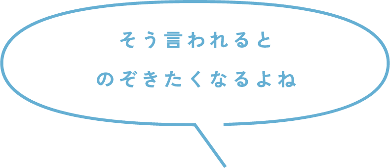 そう言われるとのぞきたくなるよね