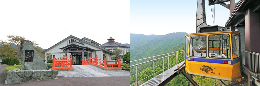 太龍寺ロープウェイの乗り場やゴンドラの画像