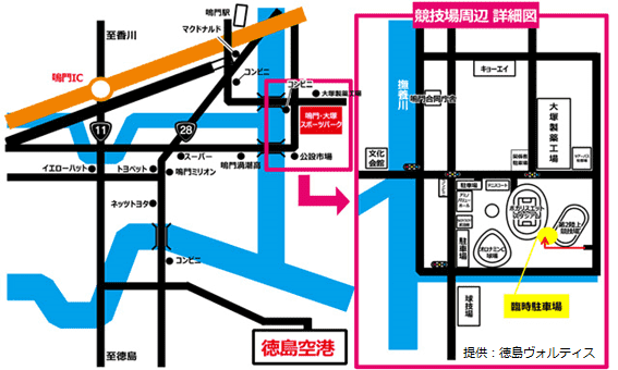 鳴門・大塚スポーツパーク公園内臨時駐車場