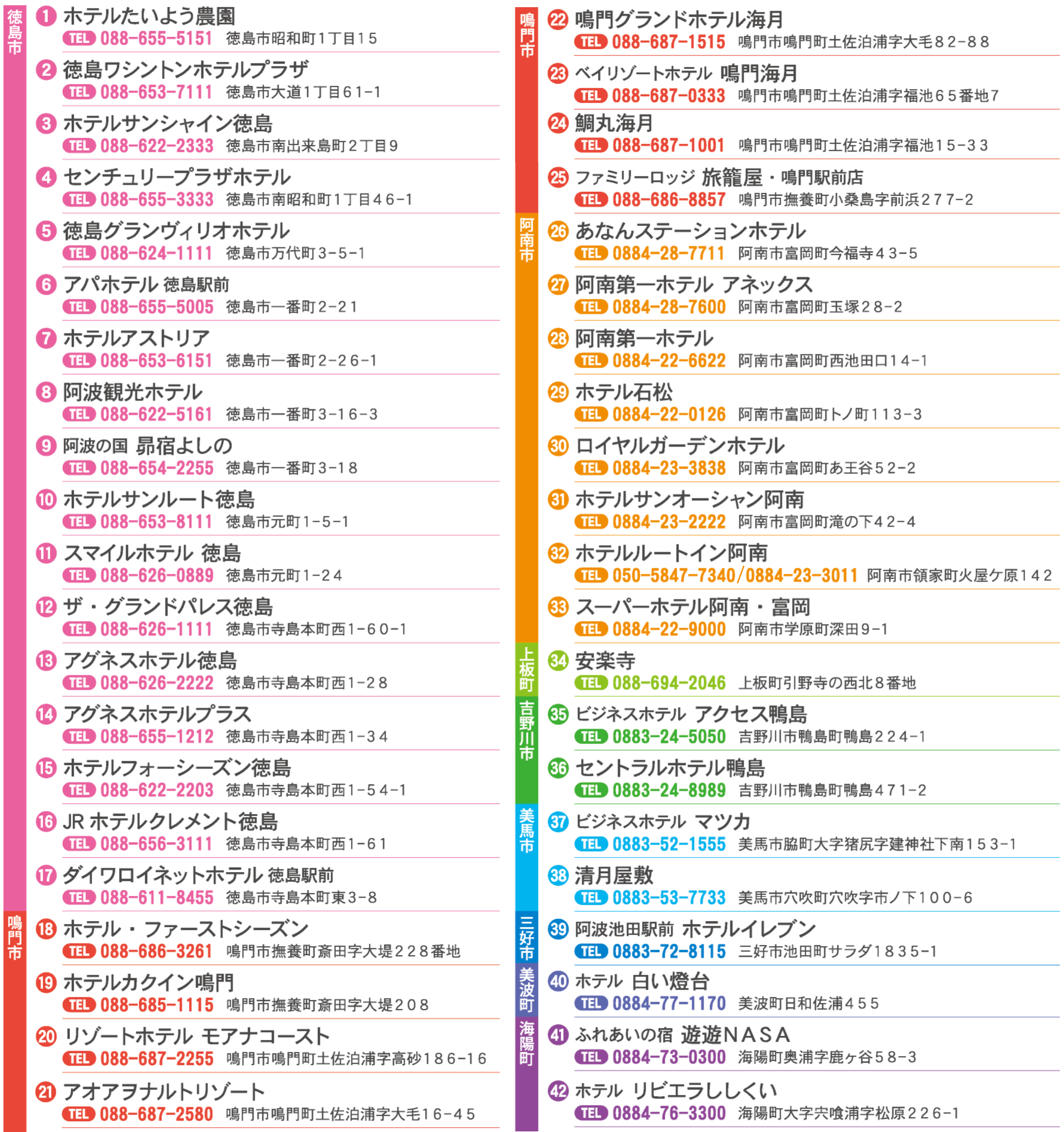 指定宿泊施設一覧